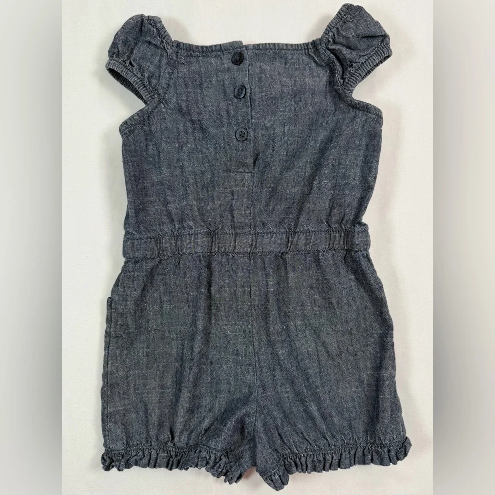 GYMBOREE Baby‎ Girls’ Chambray Smocked Ladybug Polka Dot Romper Preppy 12-18M